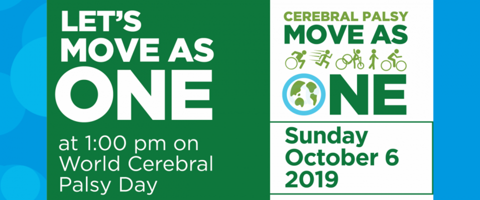 Let's all Move As One on World Cerebral Palsy Day - Sunday 6 October graphic