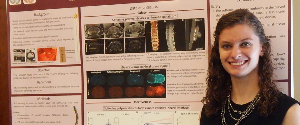 Sydney Sherman won first place for the 2016 Summer Science Scholars Program Poster Session