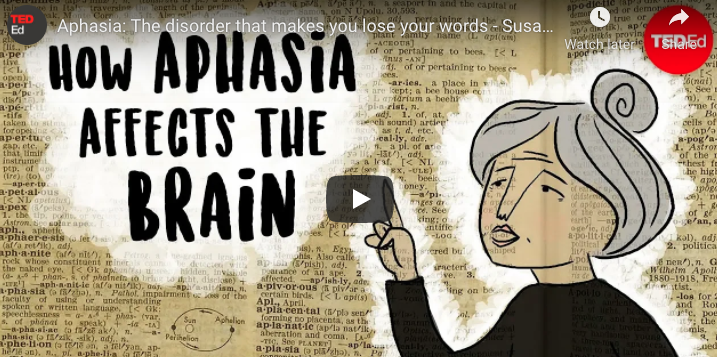 Ted Ed talk about Aphasia: The disorder that makes you lose your words